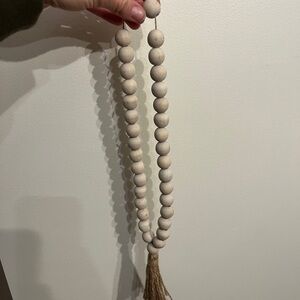 Farmhouse Wooden Bead Garland with Tassel